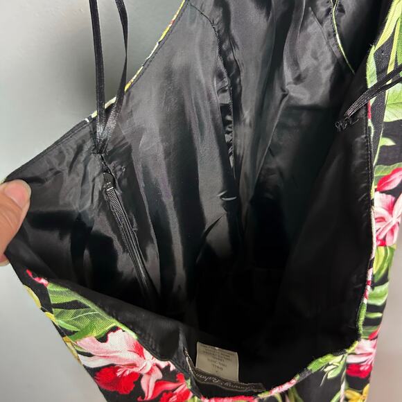 Tommy Bahama Dress Linen Size 8 Tropical Hawaiian halter midi vacation retro - Picture 8 of 9